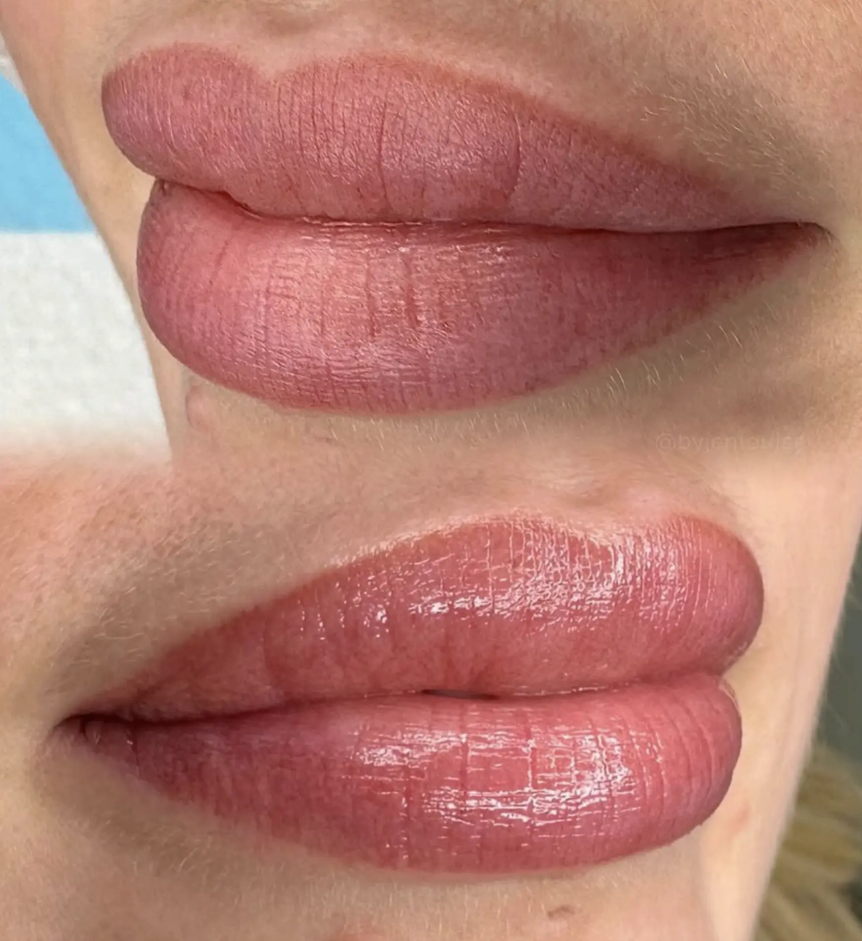 lip tattoo healing process fair skin